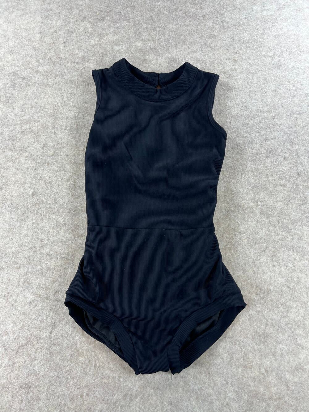 Evie's Closet Black Ribbed Leotard/ Swim Adult XS - Picture 1 of 4